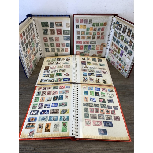 990 - Five albums containing a collection of antique and later worldwide stamps