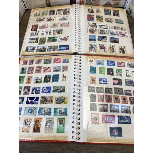 990 - Five albums containing a collection of antique and later worldwide stamps