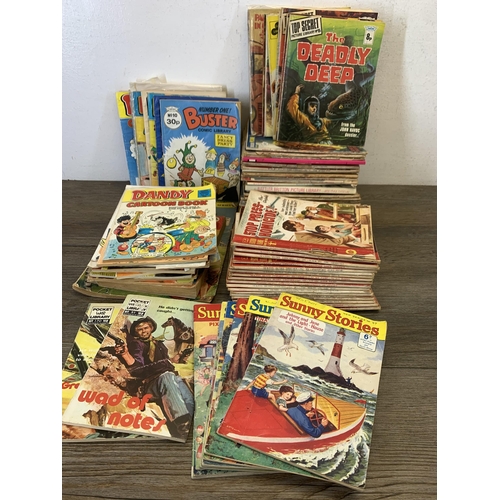 998A - A collection of vintage comics to include Dandy, Girl, T-Man etc.