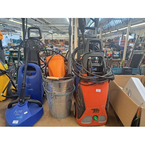 1211 - Three 240v pressure washers to include Black & Decker, Nilfisk etc.