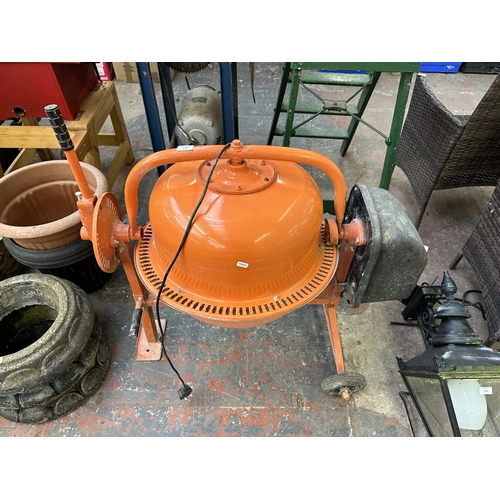 A TMech MCM 70ltr 240v cement mixer