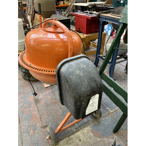 A TMech MCM 70ltr 240v cement mixer