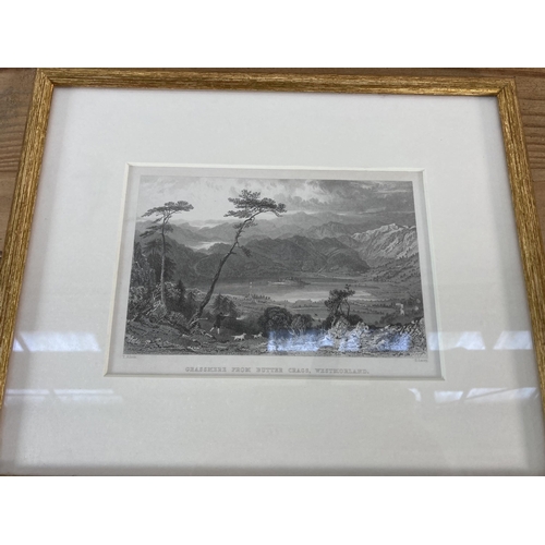 254 - Four gilt framed prints to include two S. Lacey, K. Melling pencil signed limited edition no. 653/75... 