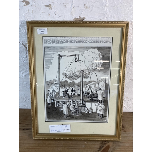 260 - A framed Lancaster Friar pen and ink caricature - approx. 48cm high x 37cm wide