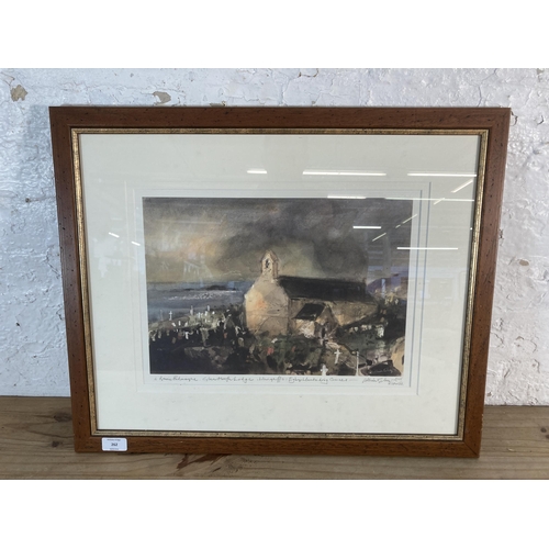 262 - A framed William Selwyn pencil signed print titled Eglwys Llanbadrig - approx. 51cm high x 62cm wide