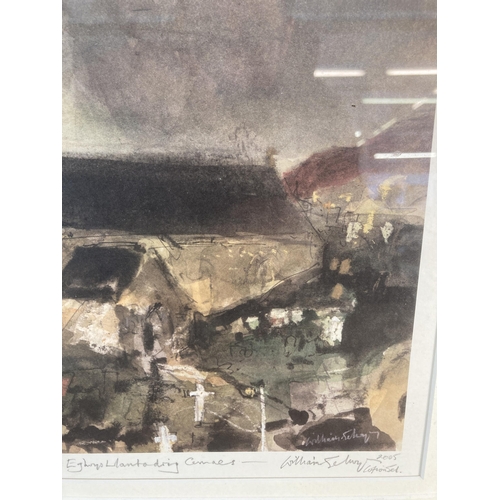 262 - A framed William Selwyn pencil signed print titled Eglwys Llanbadrig - approx. 51cm high x 62cm wide