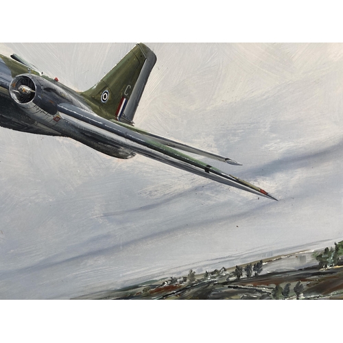 263 - A framed Michael Rondot original aviation oil on board, dated 1972 - approx. 59cm high x 84cm wide