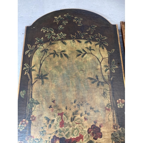 271 - Two Victorian style botanical printed wall hangings - approx. 152cm high x 66cm wide