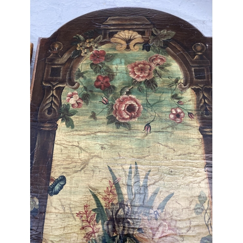 271 - Two Victorian style botanical printed wall hangings - approx. 152cm high x 66cm wide