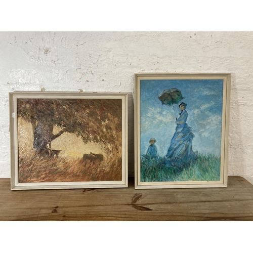 272 - Two mid 20th century Impressionist style oil paintings, one - approx. 51cm high x 61cm wide and one ... 