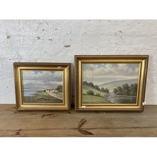 277 - Two framed Manson Blair oils on canvas of landscape scenes - largest approx. 41cm high x 51cm wide