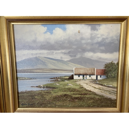 277 - Two framed Manson Blair oils on canvas of landscape scenes - largest approx. 41cm high x 51cm wide