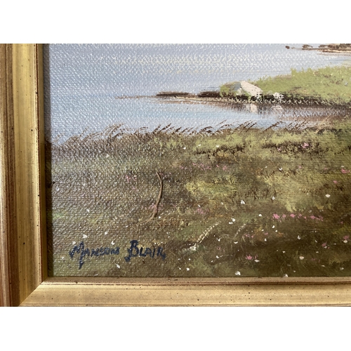 277 - Two framed Manson Blair oils on canvas of landscape scenes - largest approx. 41cm high x 51cm wide