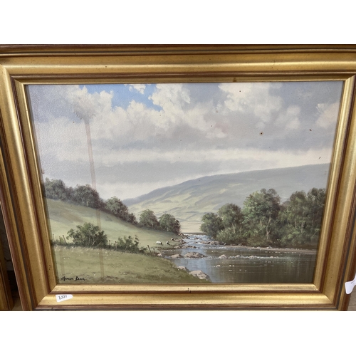 277 - Two framed Manson Blair oils on canvas of landscape scenes - largest approx. 41cm high x 51cm wide