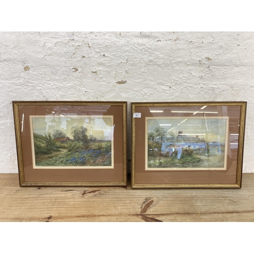 280 - Two framed countryside watercolours - approx. 39cm high x 50cm wide