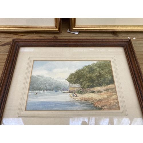 282 - Three framed Marie McCormick local artist watercolours to include Astbury Church etc. - approx. 28cm... 