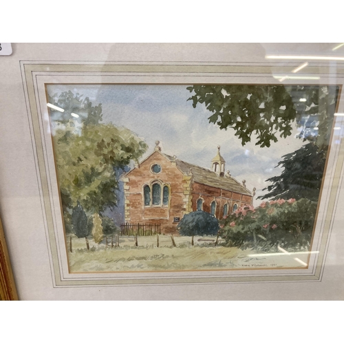 282 - Three framed Marie McCormick local artist watercolours to include Astbury Church etc. - approx. 28cm... 