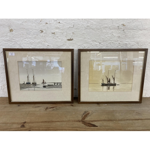 283 - Two framed Alan Whitehead seascape watercolours - approx. 41cm high x 48cm wide