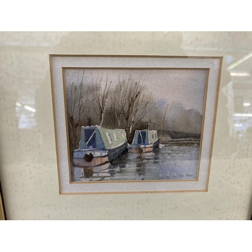 287 - A framed Tim Nash watercolour of a canal scene - approx. 22cm high x 24cm wide