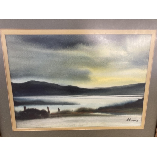 289 - Two 1970s wooden framed landscape scene watercolours signed lower right - approx. 58cm high x 72cm w... 