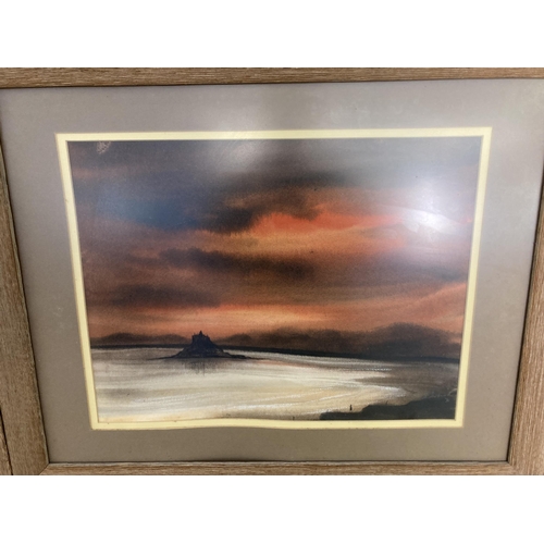 289 - Two 1970s wooden framed landscape scene watercolours signed lower right - approx. 58cm high x 72cm w... 