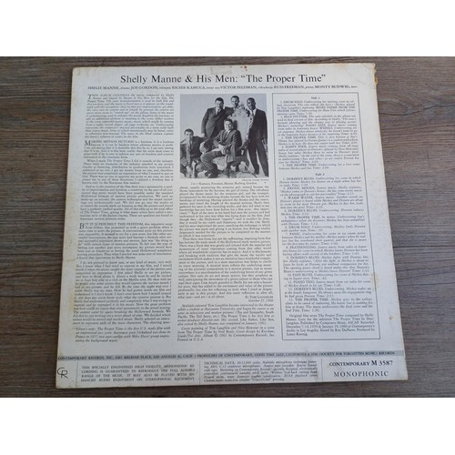 351 - Three items, one Shelley Manne & his Men 'The Proper Time' LP vinyl record (1961 Contemporary – M358... 