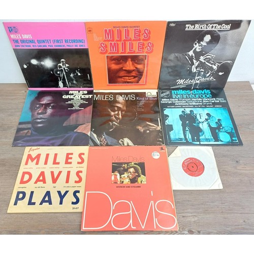 355 - Nine Miles Davis vinyl records to include 'Plays' 10