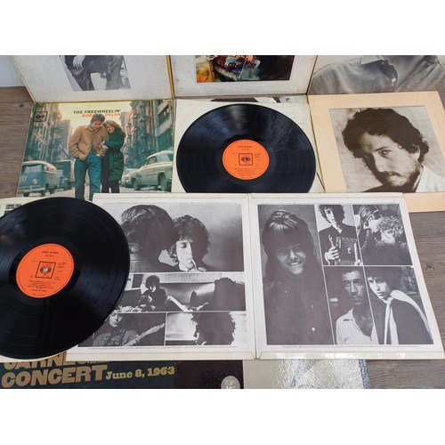 356 - A collection of LP vinyl records to include Bob Dylan 'Blonde On Blonde' (CBS – 66012), 'Bob Dylan' ... 