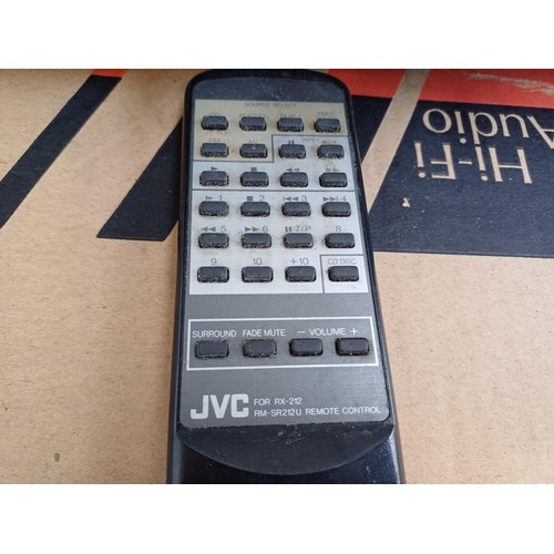 383 - A boxed mid 1990s JVC RX-212BK three-band digital synthesizer receiver with remote control