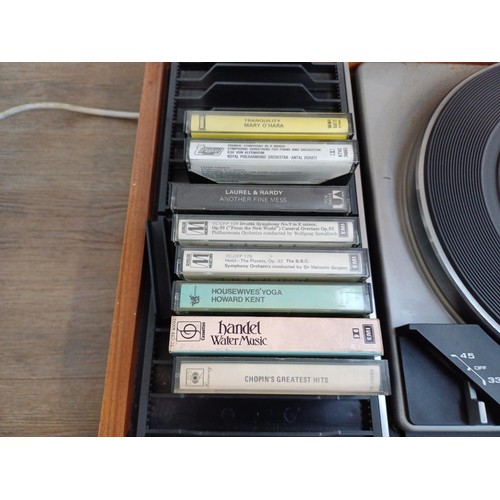 384 - A Sony HP-239A solid state stereo music system comprising two-speed turntable, cassette recorder, tw... 