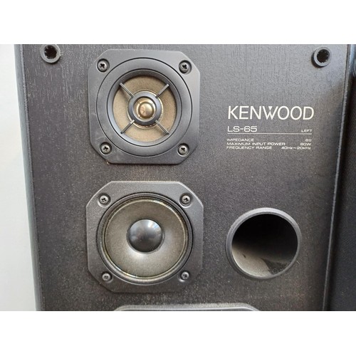 389 - Two pairs of speakers, one early 1990s Kenwood LS-65 three-way 8Ω and one Hitachi HS-M7 two-way 6Ω