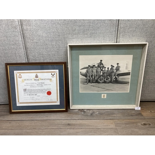 1119 - A collection of military presentation plaques, prints and photographs all presented to Captain I.H. ... 