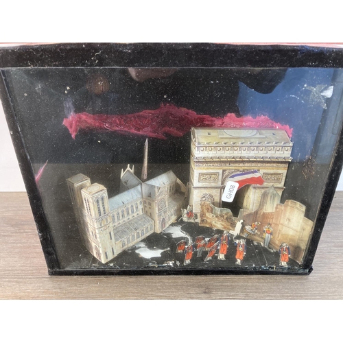 1142 - Two vintage Dioramas - largest approx. 33cm high x 50cm wide