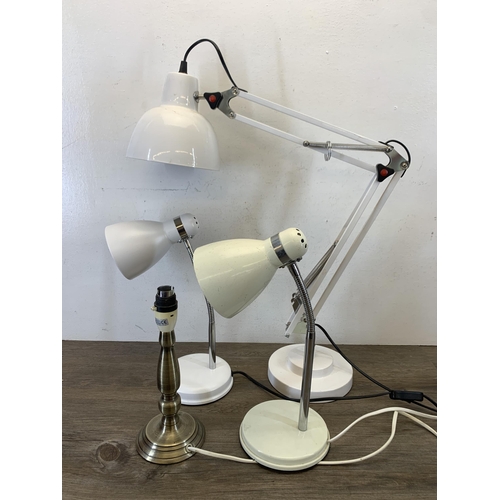 1048 - Four various desk and table lamps