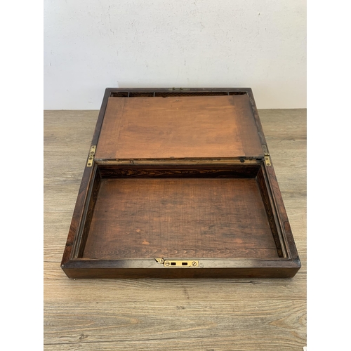 1053 - A Victorian rosewood writing slope - approx. 16cm high x 44cm wide x 26.5cm deep