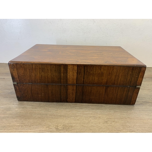 1053 - A Victorian rosewood writing slope - approx. 16cm high x 44cm wide x 26.5cm deep