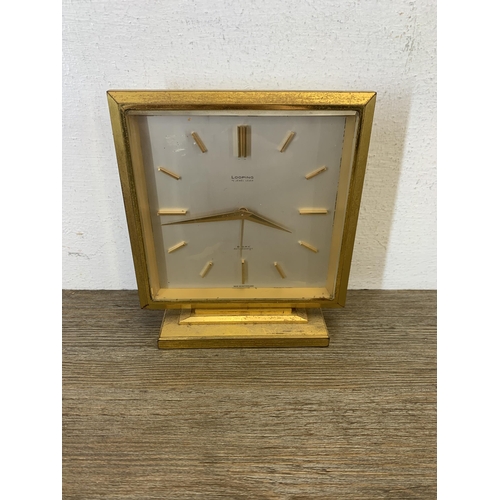 1072 - A mid 20th century Looping 15 jewel lever eight day antimagnetic Swiss made mantel clock - approx. 1... 