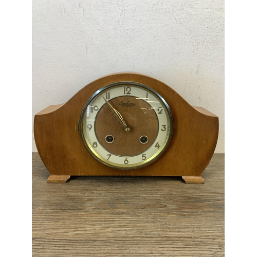 1075 - Two early/mid 20th century Bentima chiming mantel clocks