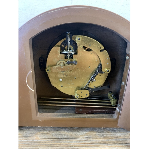 1075 - Two early/mid 20th century Bentima chiming mantel clocks