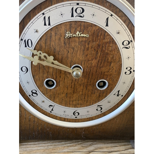 1075 - Two early/mid 20th century Bentima chiming mantel clocks