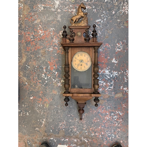 1078 - A 19th century mahogany Vienna wall clock