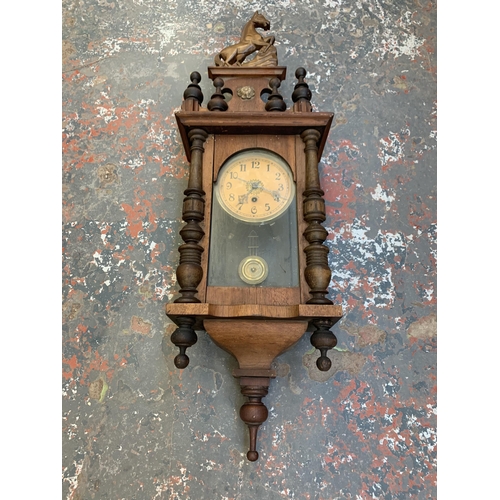 1078 - A 19th century mahogany Vienna wall clock