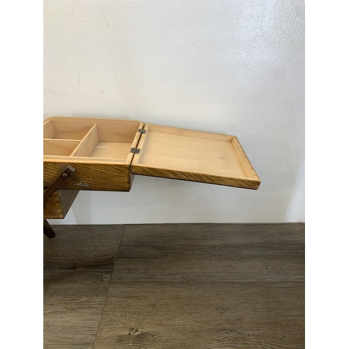 1088 - A mid 20th century plywood cantilever sewing box - approx. 44cm high