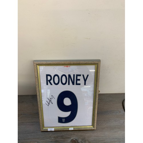 1001 - A hand signed Wayne Rooney England number 9 football shirt