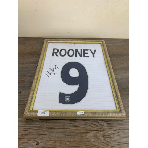 1001 - A hand signed Wayne Rooney England number 9 football shirt