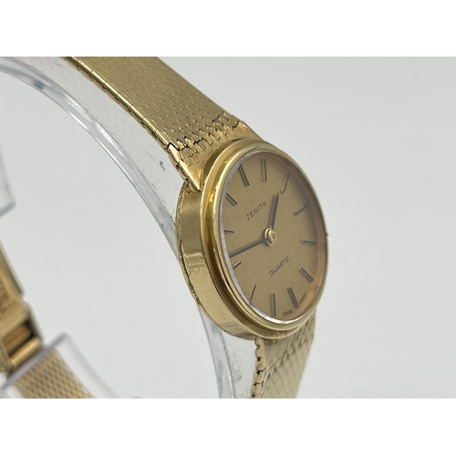 A Mid Th Century Zenith Lady S Quartz Wristwatch Hallmarked Ct Gold