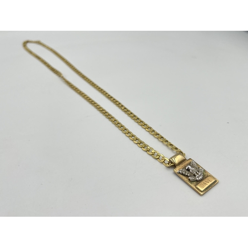 2359 - A 9ct gold 'Dave' pendant necklace - approx. gross weight 12.7g