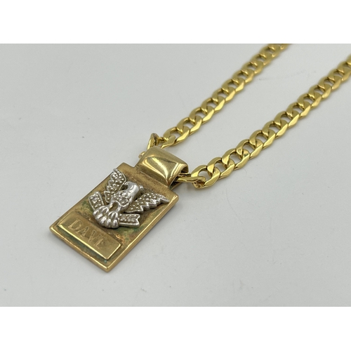 2359 - A 9ct gold 'Dave' pendant necklace - approx. gross weight 12.7g