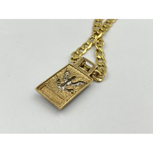 2359 - A 9ct gold 'Dave' pendant necklace - approx. gross weight 12.7g