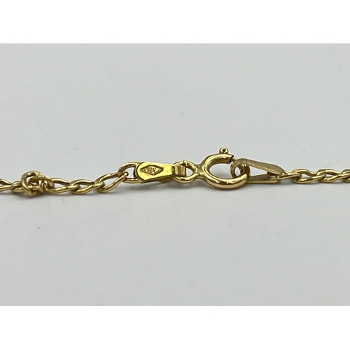 2360 - A 9ct gold chain necklace - approx. gross weight 1.15g